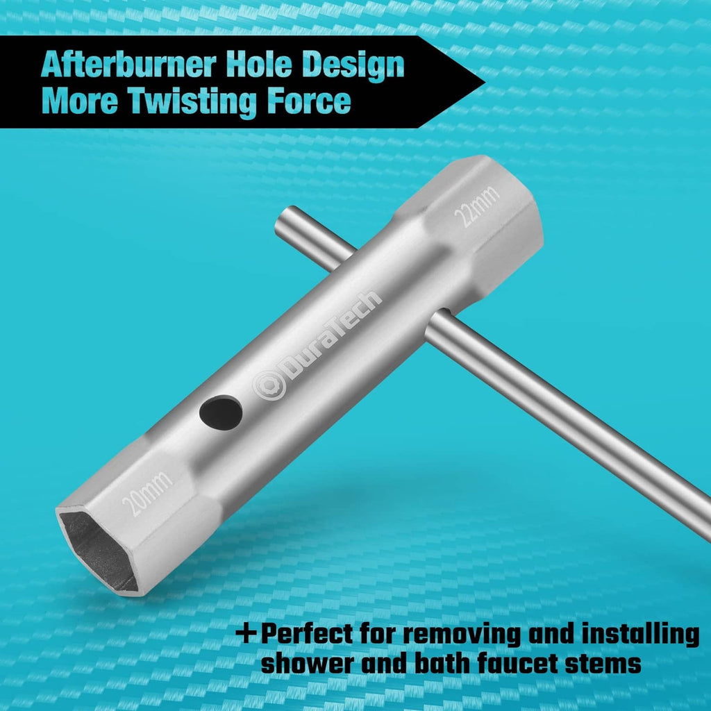 DURATECH silver shower valve socket wrench with bar handle and 20mm marking