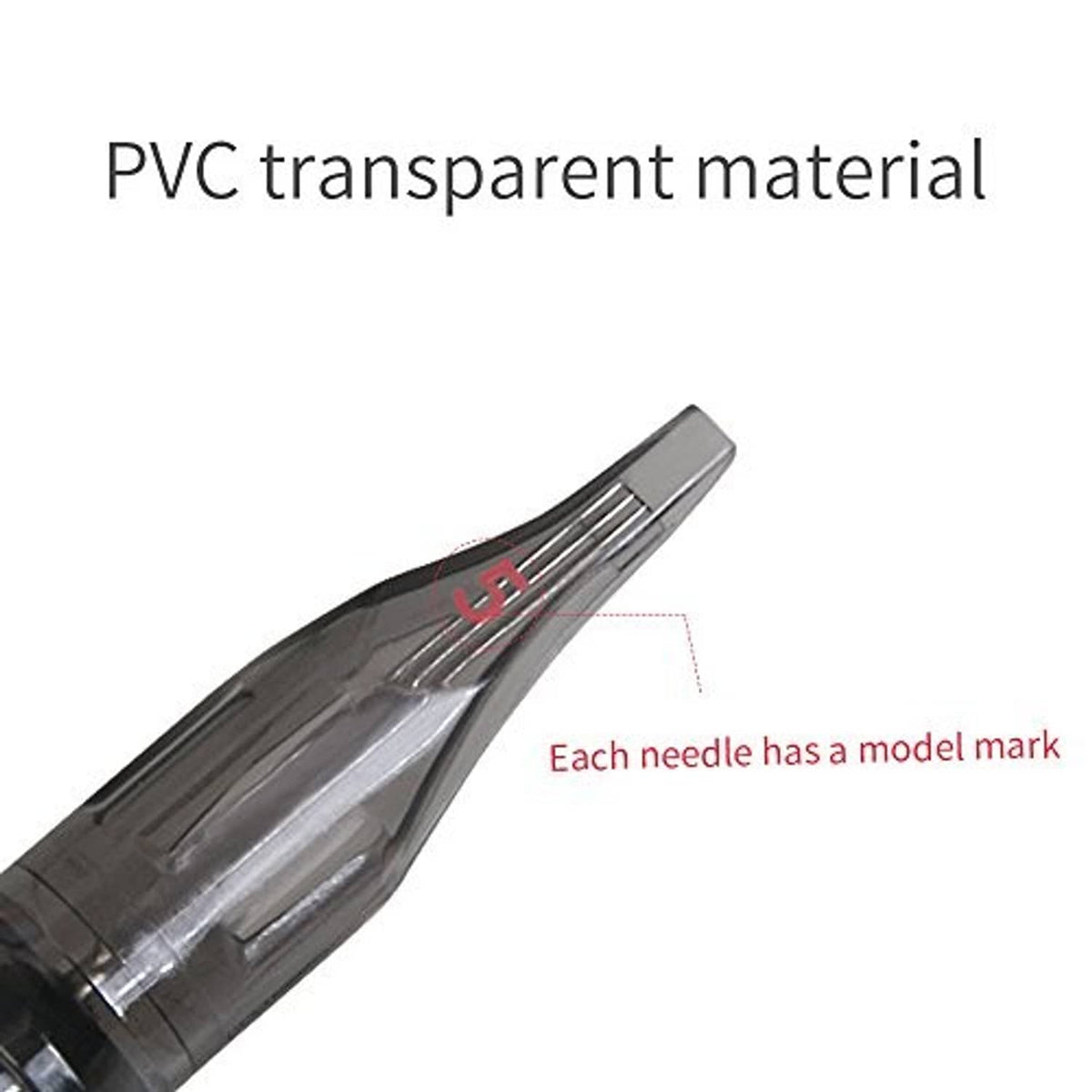 Dragonhawk Mast transparent PVC tattoo needle cartridge with model mark on the needle end