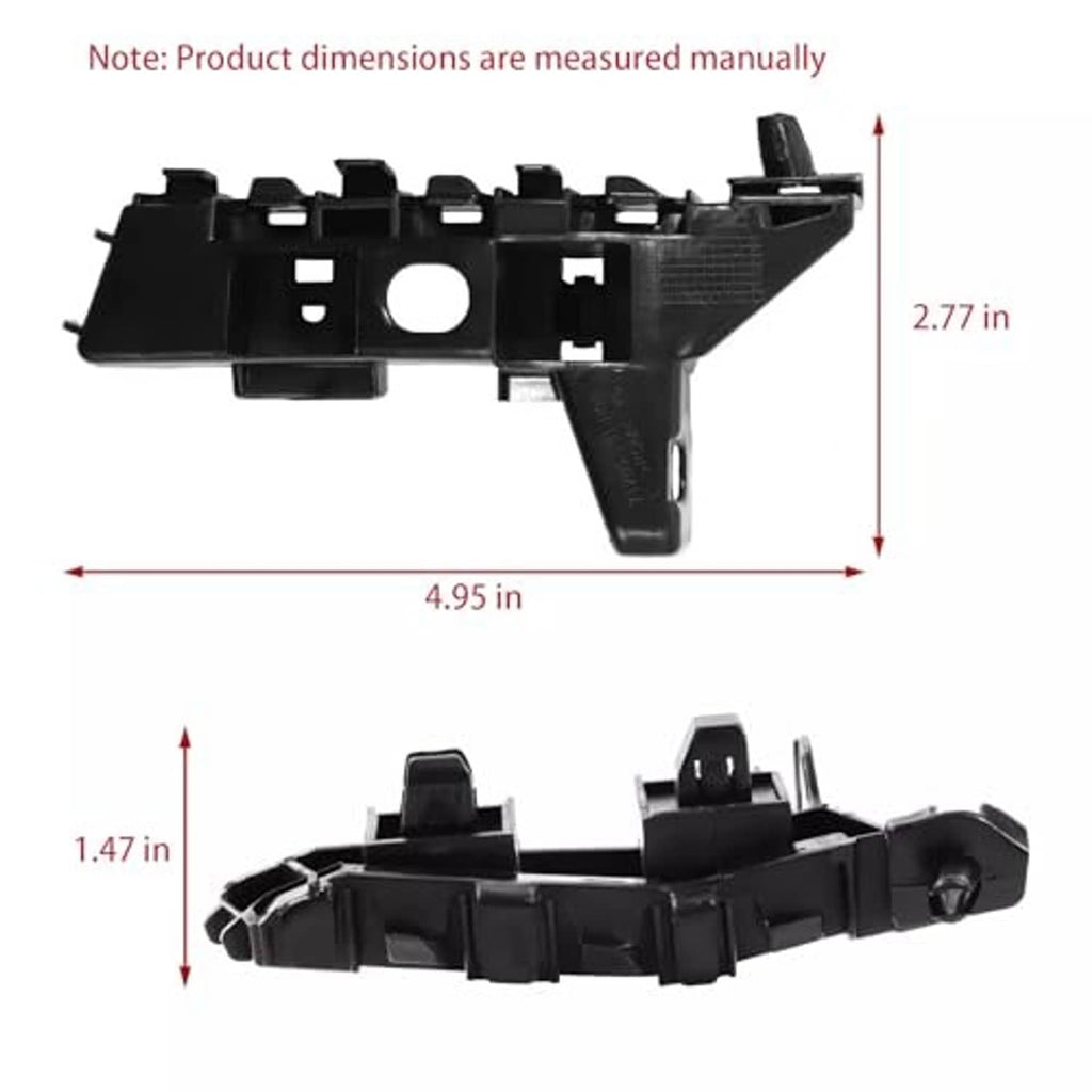 Front bumper bracket, black plastic mount with centered round hole and side tabs