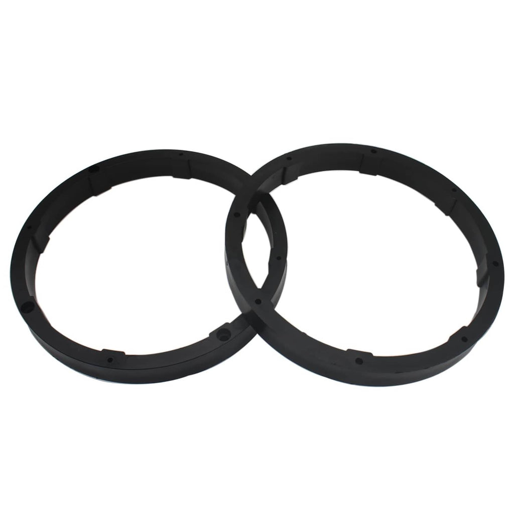 Universal 6.5-inch speaker spacer rings, black, two rings side by side