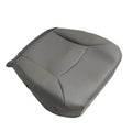 Gray front driver seat cover with smooth padded sides and textured center panel.