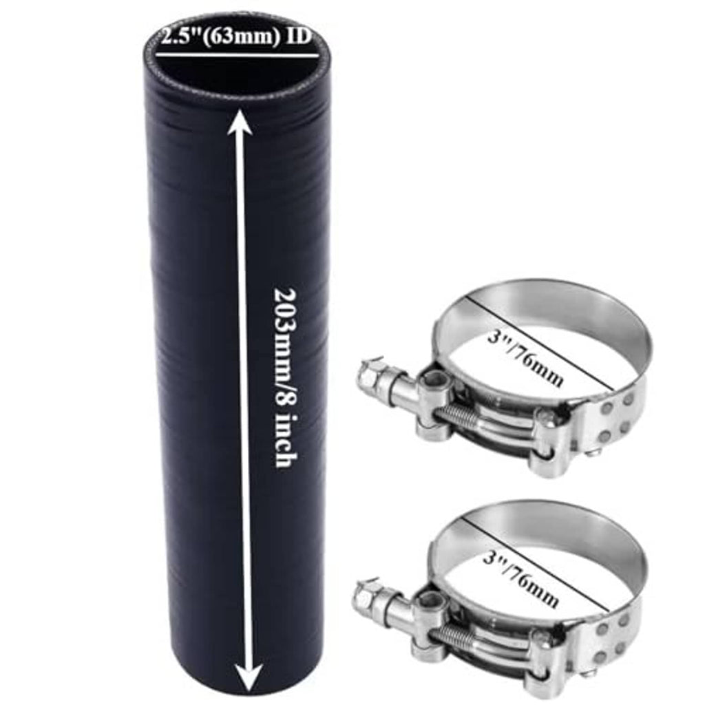 Dark blue silicone coupler hose with two included metal hose clamps