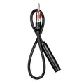 Black wireless phone antenna extension cable with antenna connector