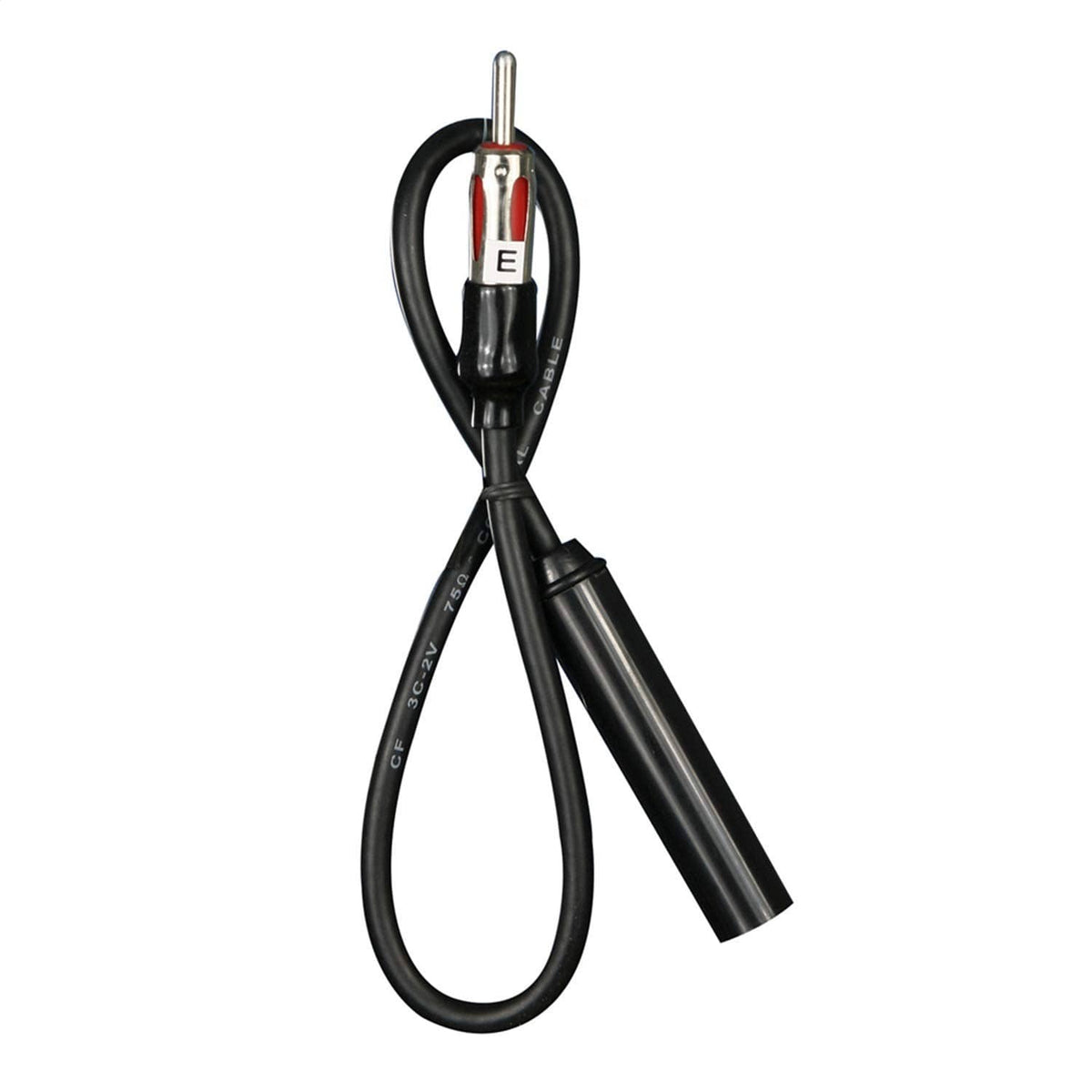 Black wireless phone antenna extension cable with antenna connector