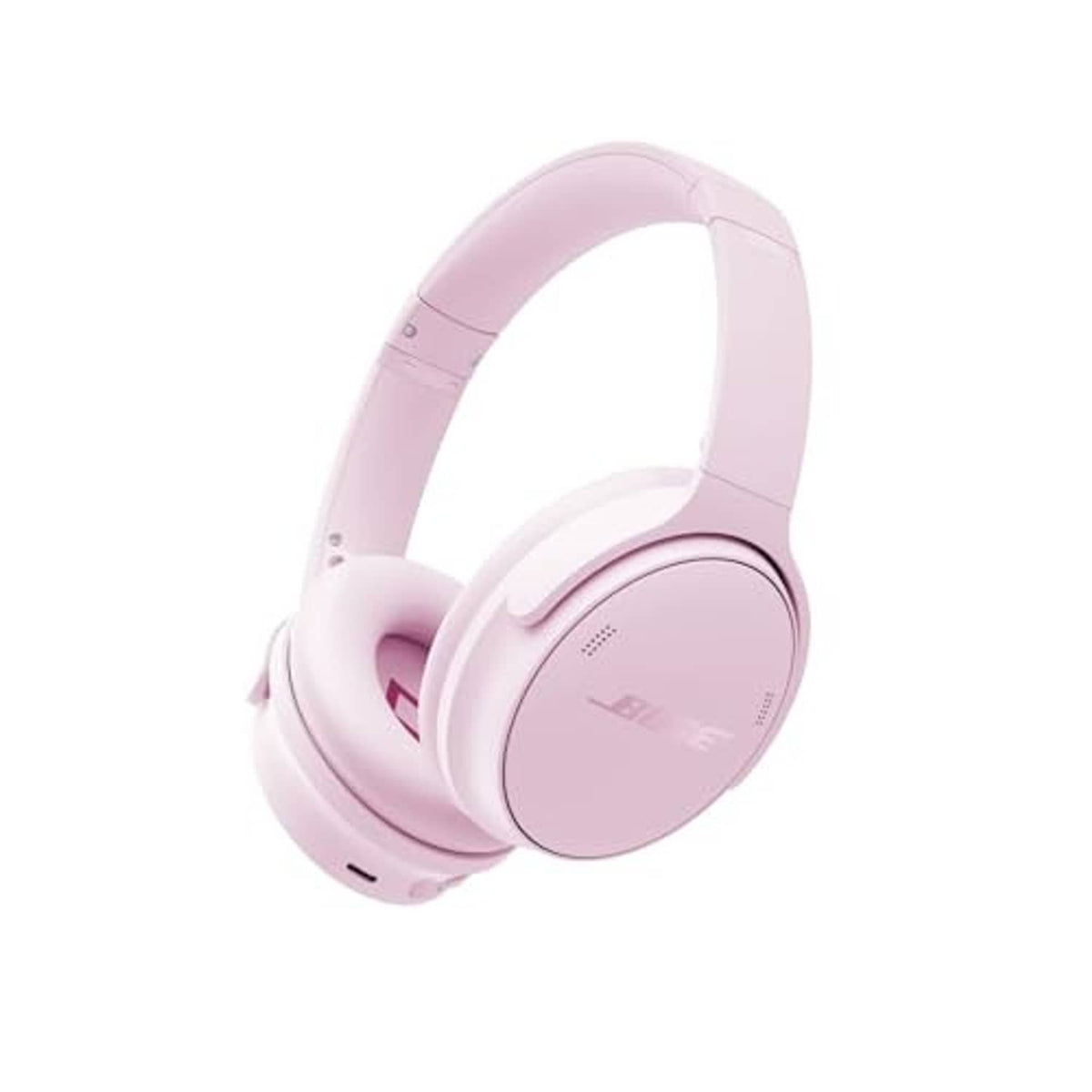Pink wireless over-ear headphones, front view with oval earcups