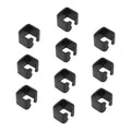 Trolley jack link clip, black rubber, slotted U-shape with pin notch