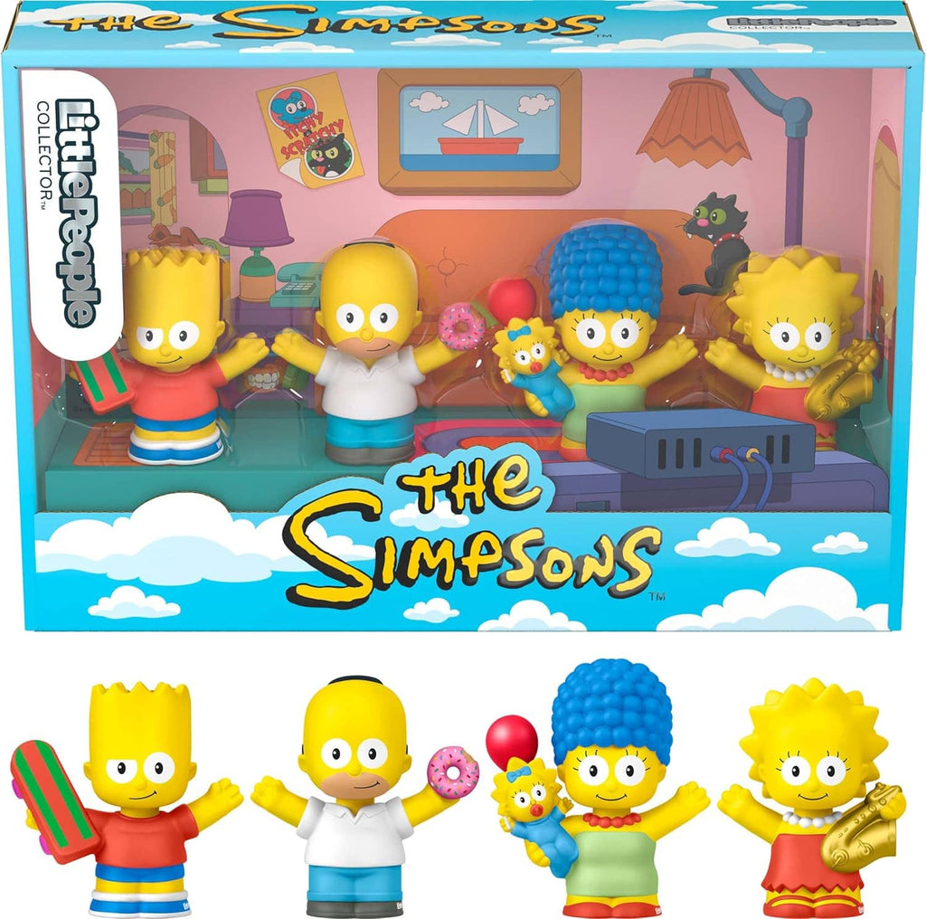 Simpsons collectible figure set display box with four figures and large Simpsons title