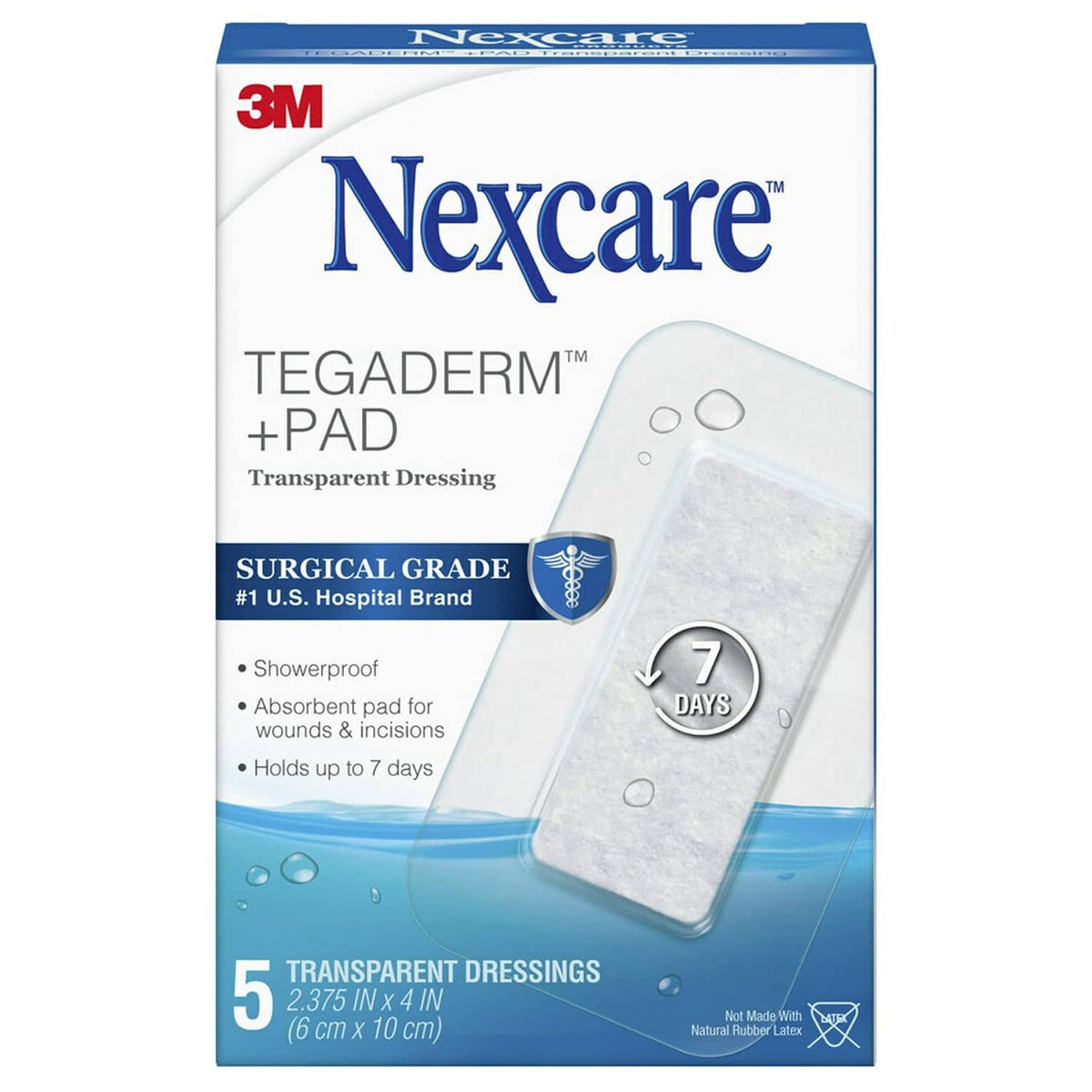 Nexcare Tegaderm+Pad transparent waterproof dressing pads in retail box packaging