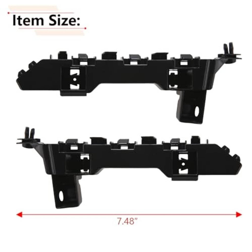 Black front bumper bracket with mounting tabs and bolt openings, long bar