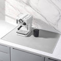 Gray silicone countertop mat with raised edges, large flat surface for food prep