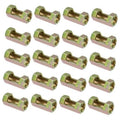 Gold-toned hex coupling nuts with female threads, set of assorted connectors