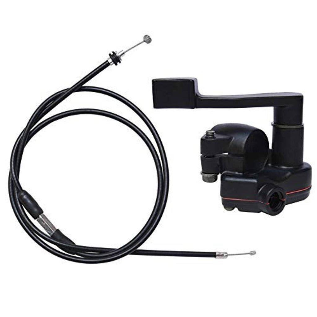 Black thumb throttle cable accelerator handle assembly with lever housing and cable