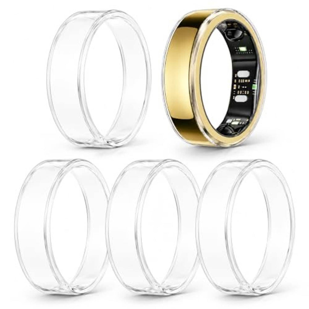 Crystal-clear TPU ring protectors, five-pack, ultra-thin rings