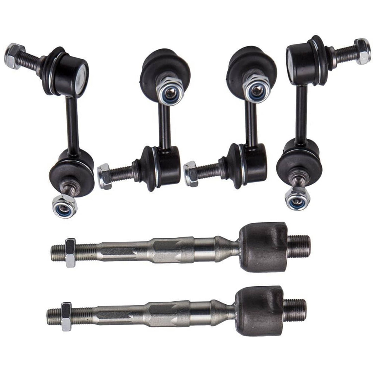 Front lower control arms and tie-rod ends with boots and threaded studs