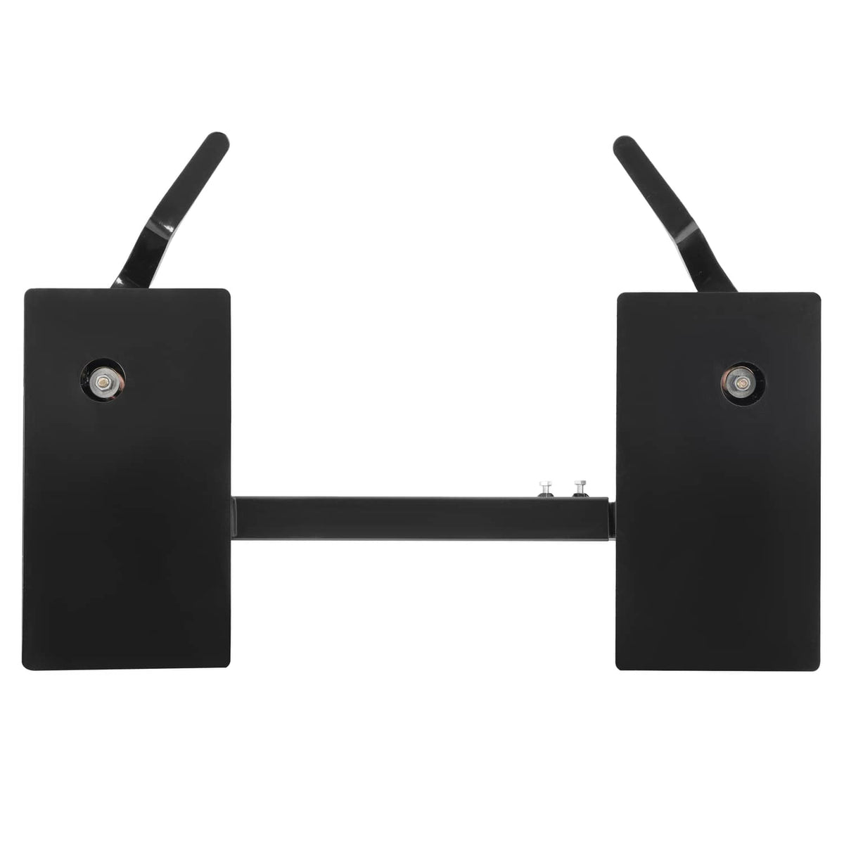 Black quick-tach adapter with two side plates and adjustable arms