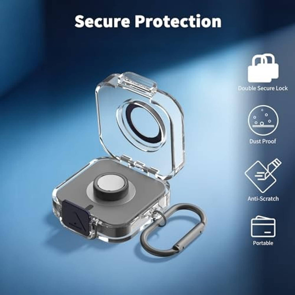 Gunmetal charger protective case cover with secure lock and keyring-style handle