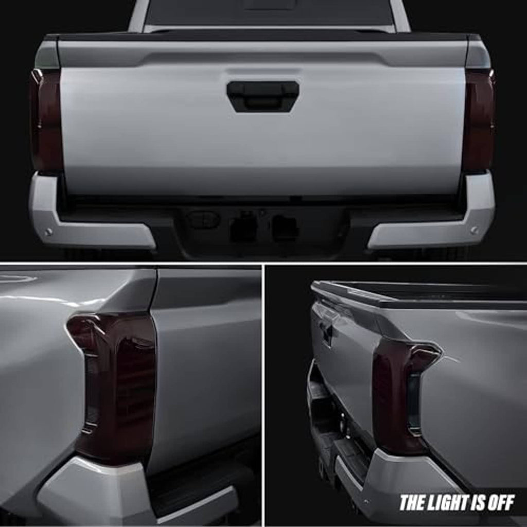 Taillight cover on pickup rear with lights off, smoked protective shield
