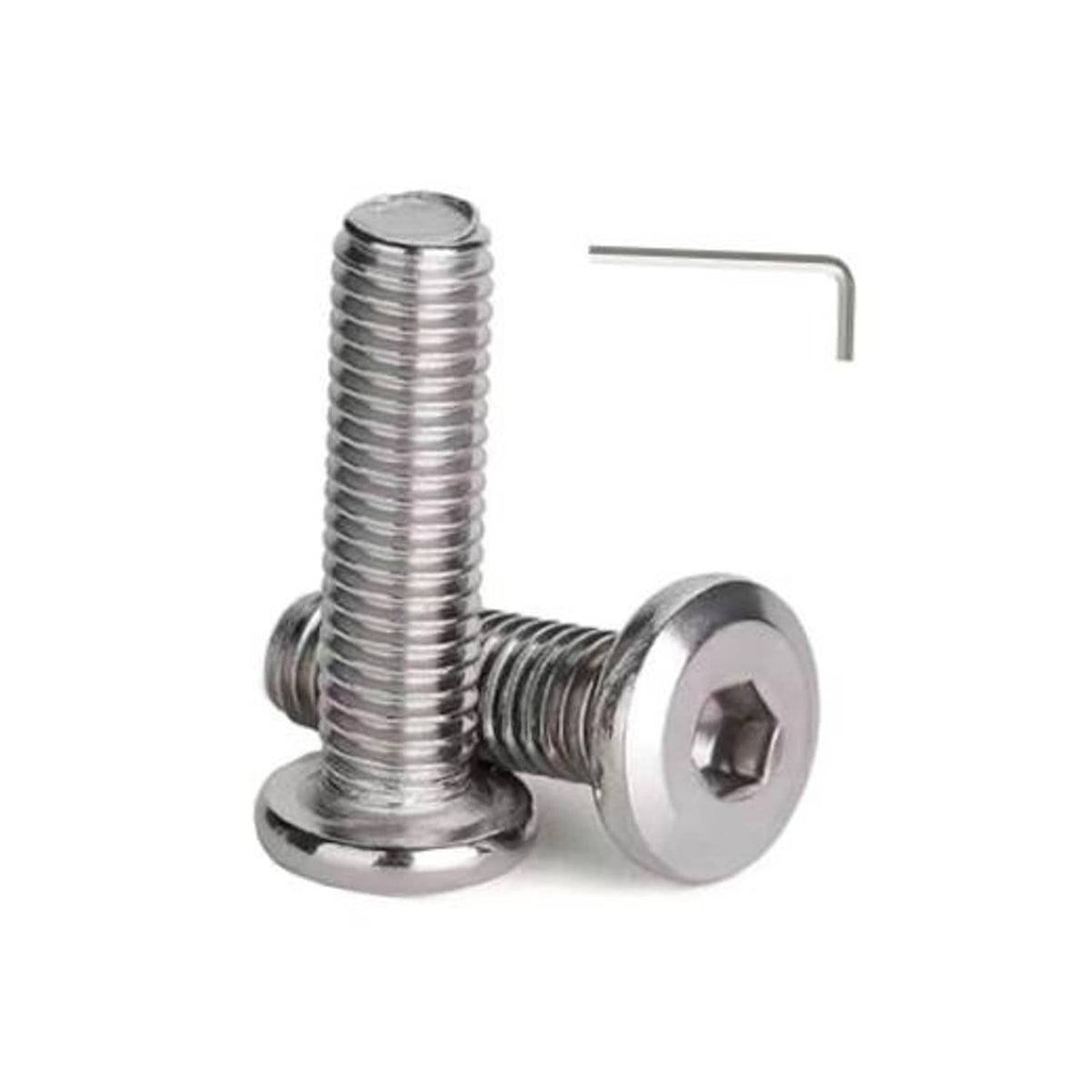 Stainless steel socket cap screws with hex socket drive and flat countersunk heads