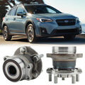 Pair of rear wheel hub bearing assemblies with metal flange and mounting studs