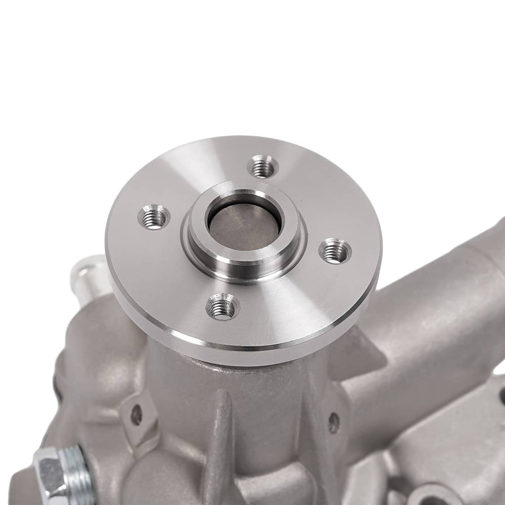 Water pump assembly with front flange and bearing seat, silver metal housing