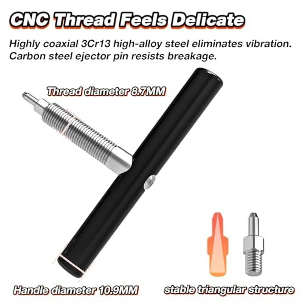 Bike chain breaker tool with threaded ejector pin and black handle