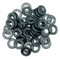 Set of rubber drain plug gasket washers, dark gray rounds with center holes (50 pcs)