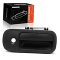 Textured black exterior door handle with circular keyhole, front right side
