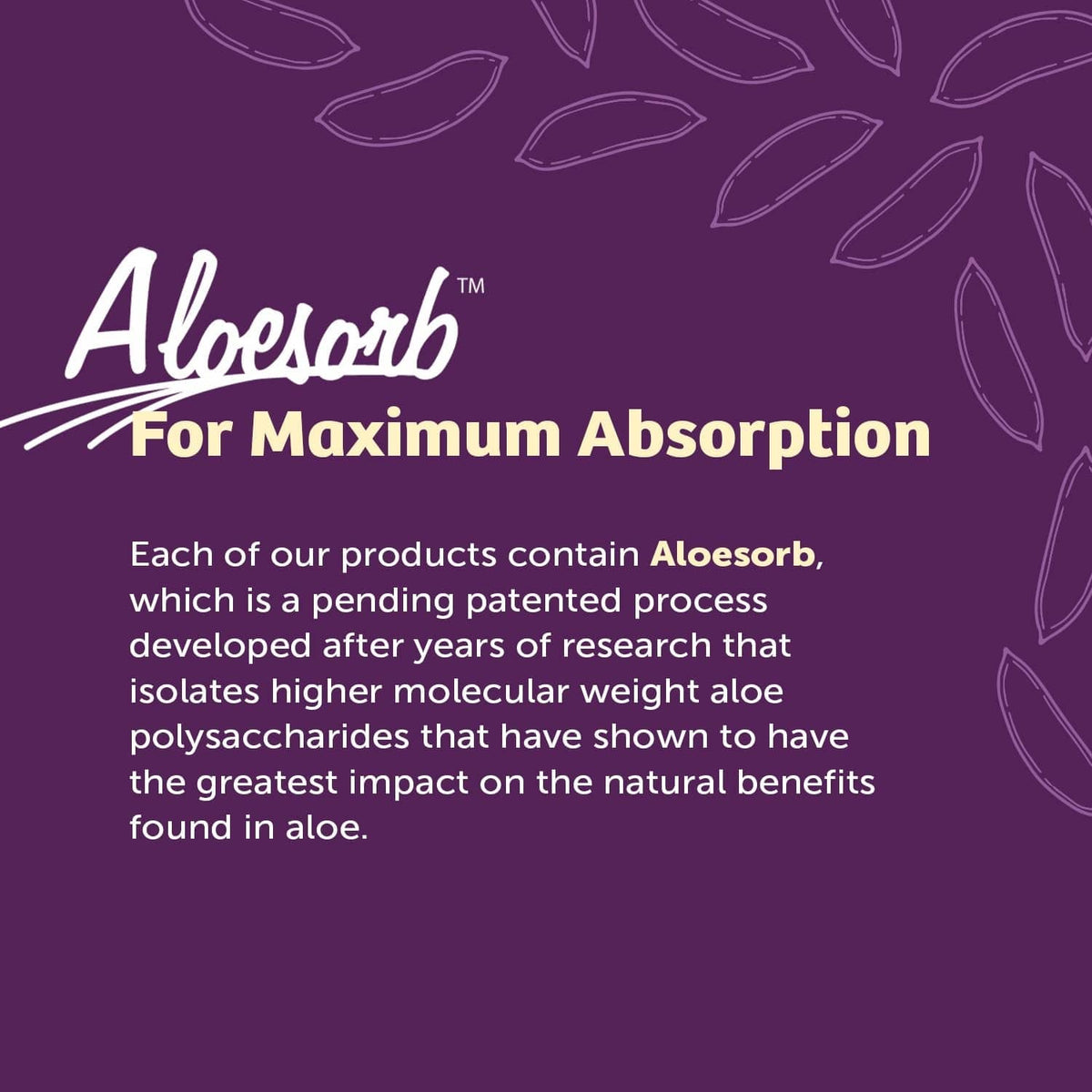 Aloesorb for Maximum Absorption informational graphic panel