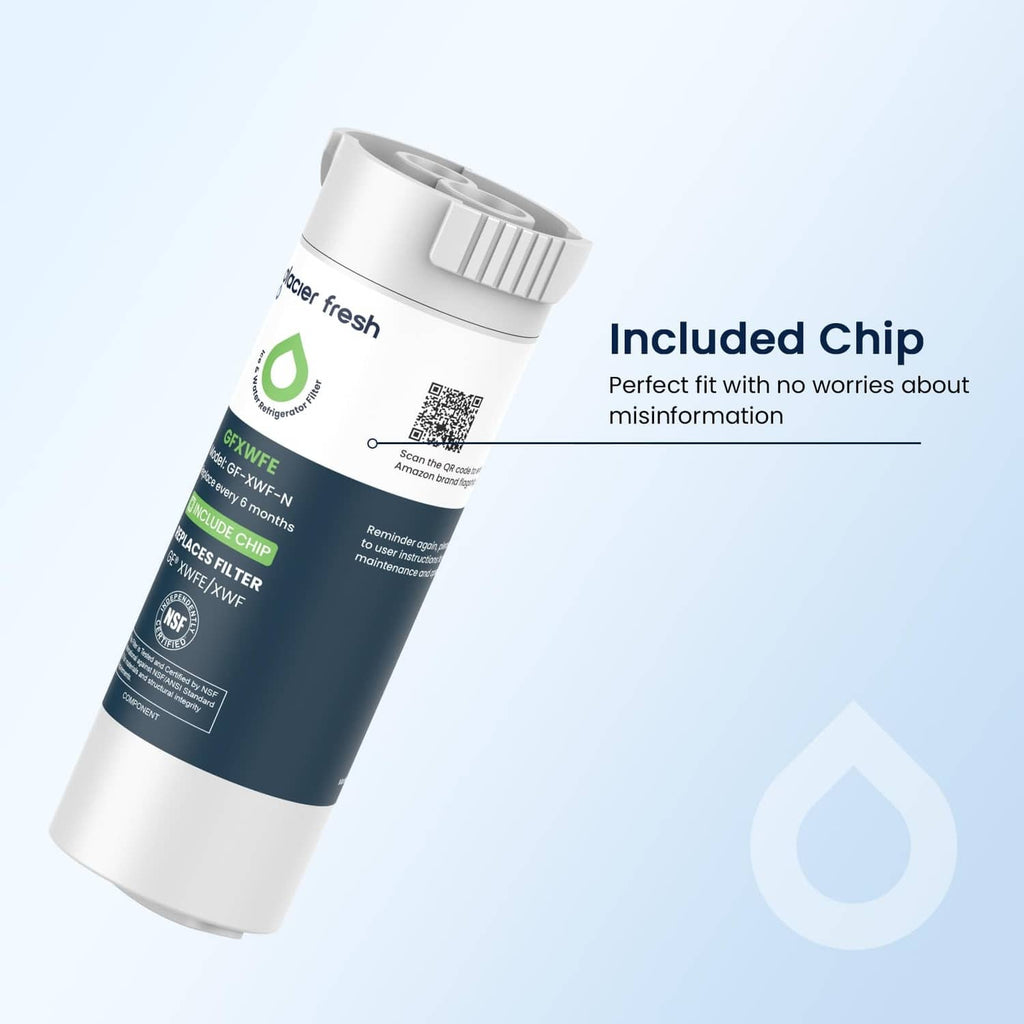 Refrigerator water filter cartridge, glacier fresh white and dark blue, included chip