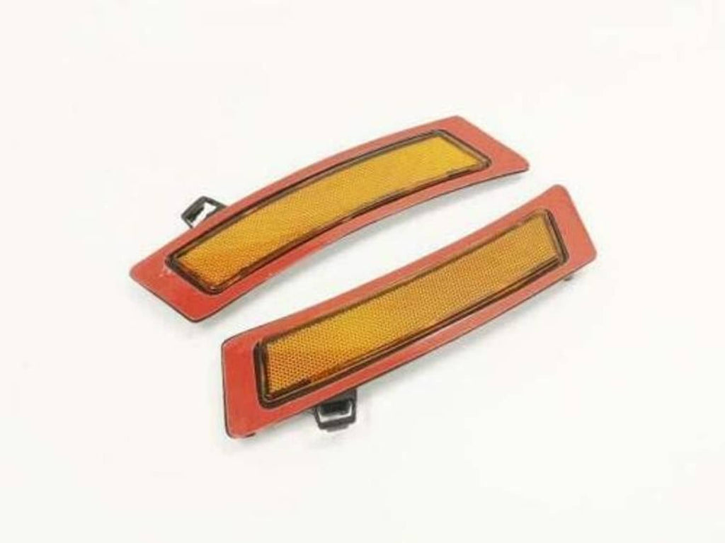 Pair of amber side marker reflectors with red housings