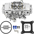 4-barrel carburetor with intake plate, metal housing, and included gasket and hardware kit
