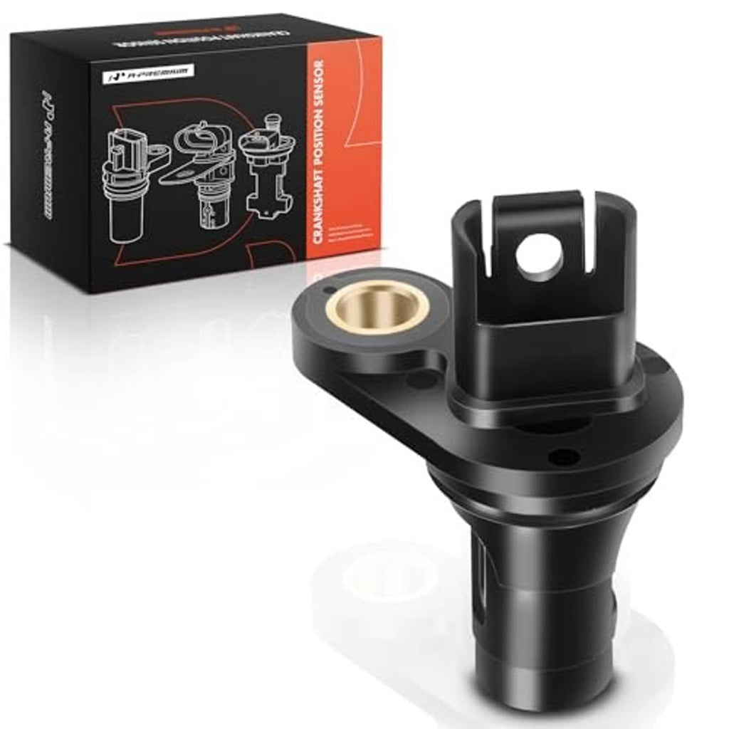 Engine crankshaft position sensor, black plastic body with circular gold bushing