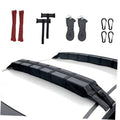 Black kayak roof rack pads with strap buckles and included mounting hardware set