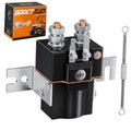 48V electric solenoid with mounting bracket, dual copper terminals and + sign