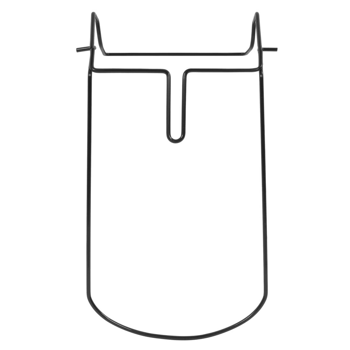 Lawn mower grass bag frame, black wire frame with wide curved bottom