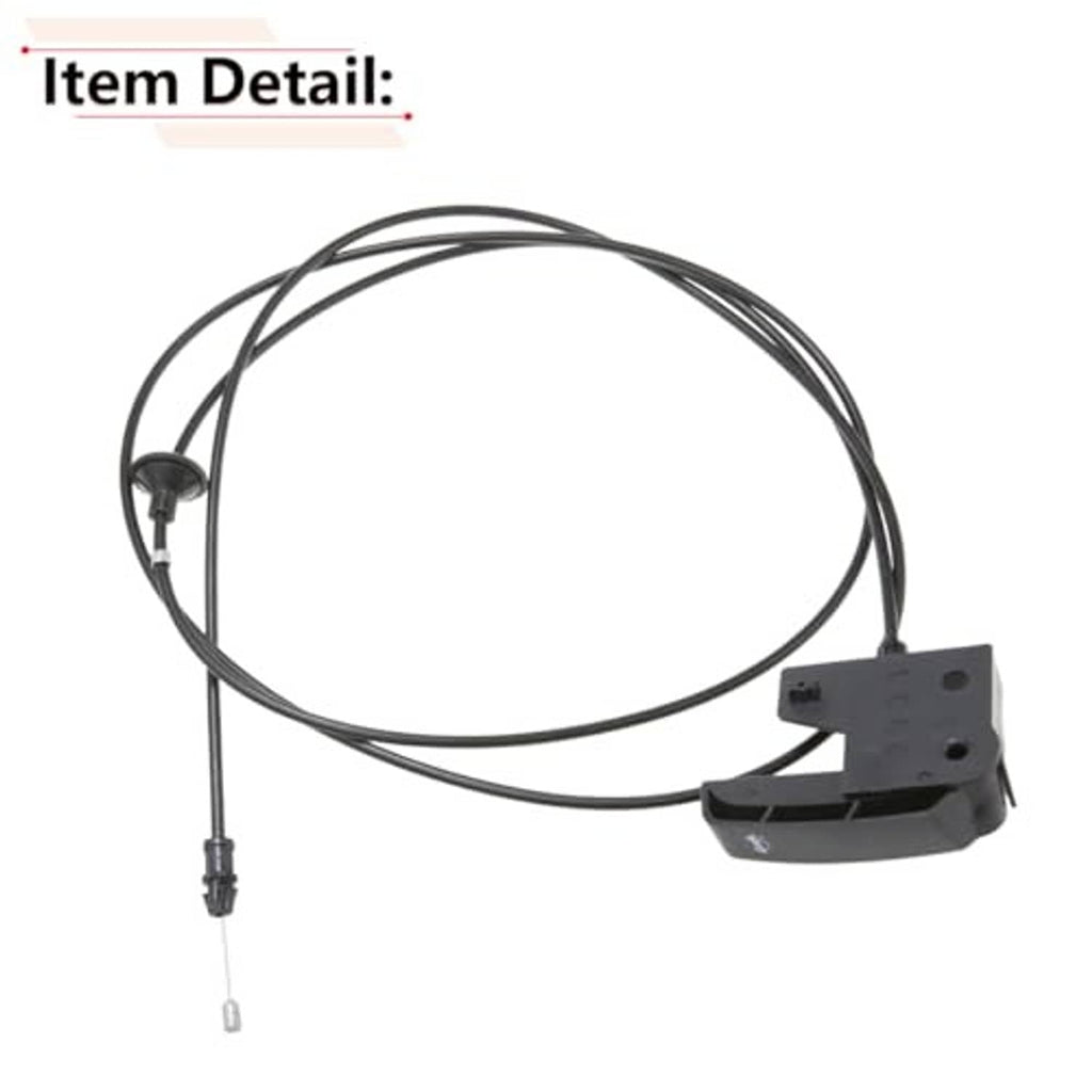 Hood release handle cable with black wire and gray pull lever