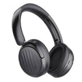 Black over-ear Bluetooth headphones, side view with padded headband and ear cups