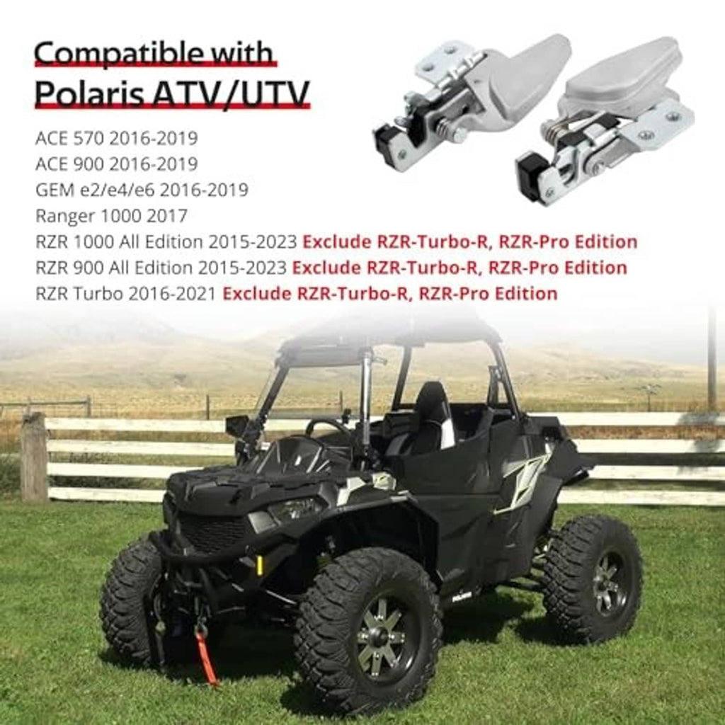 Door latch lock set shown on a Polaris ATV/UTV, front view with installed hardware