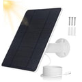 Portable black solar panel with white wall mount bracket and Type-C cable set