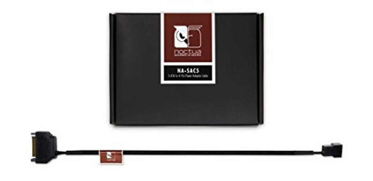 Black SATA to 4-pin fan power adaptor with PWM cable and two connectors