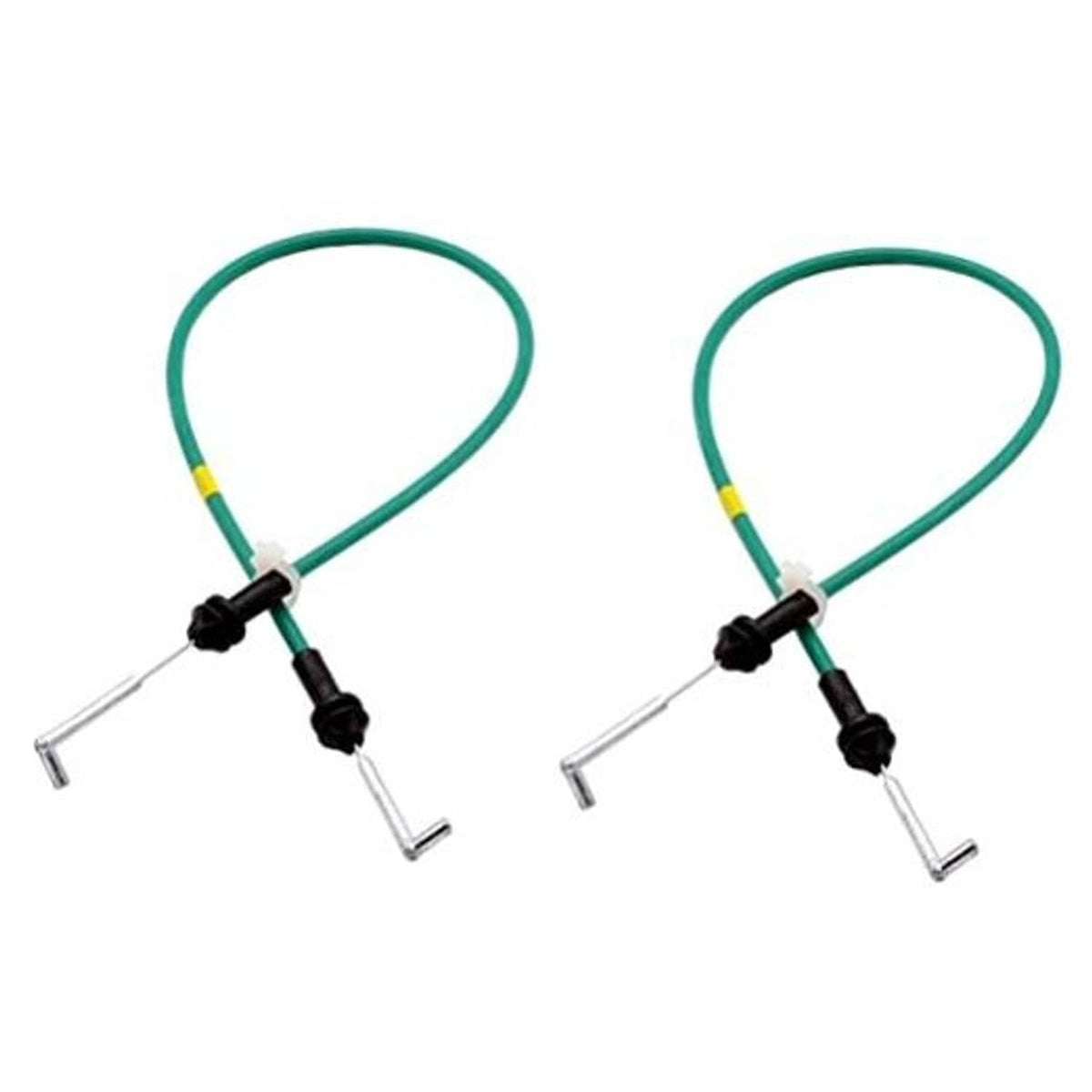 Door handle cable assembly set, green cable with black connectors and silver hooks