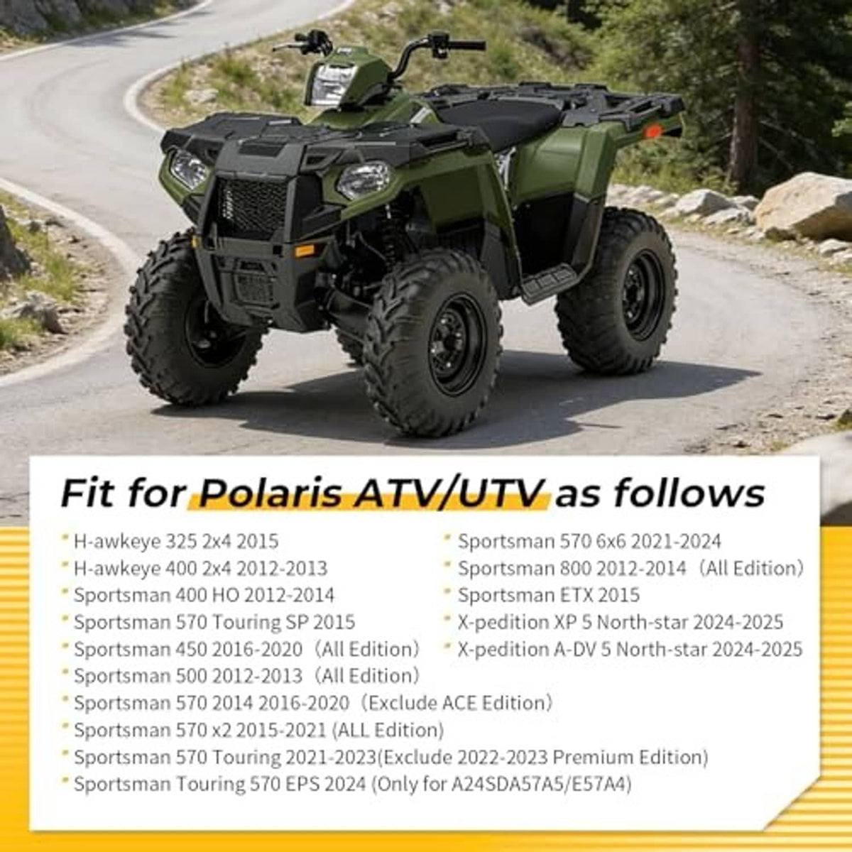 All-terrain vehicle showing front storage rack area for gasket fitment.