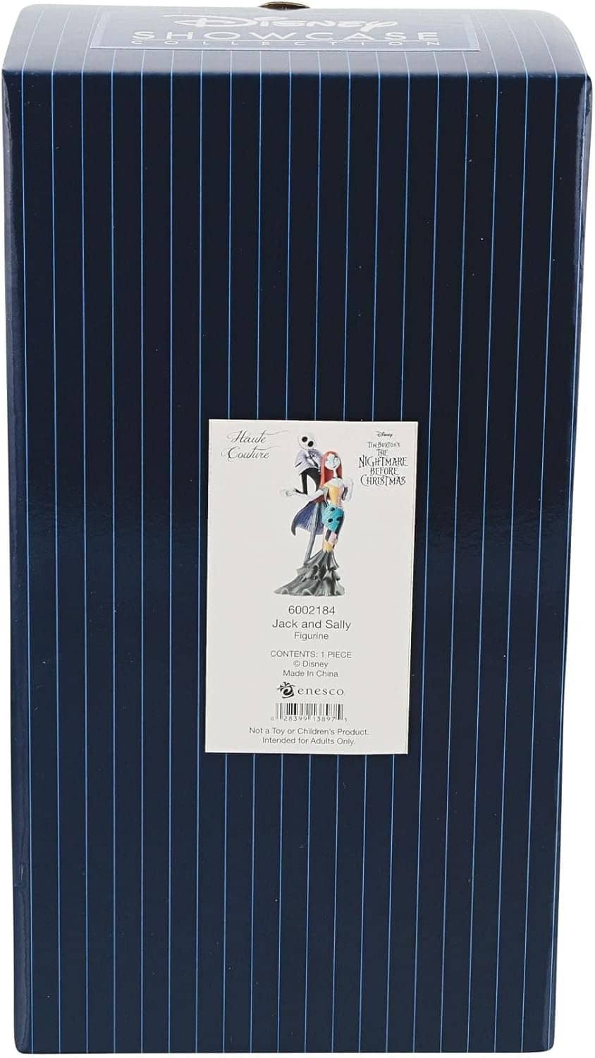 Disney Showcase boxed figurine, blue pinstripe carton with product label sticker