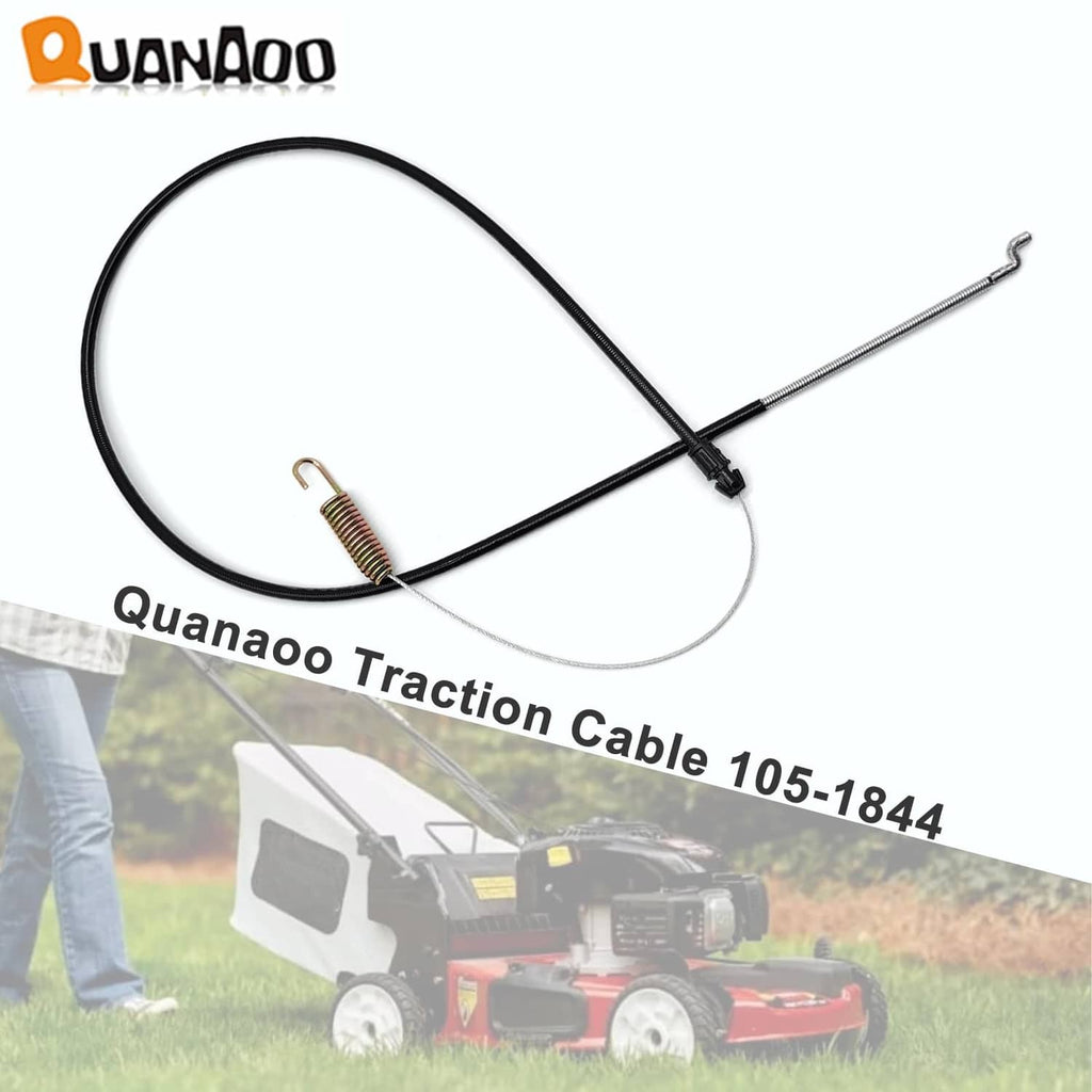 Black traction cable loop with gold tension spring and metal attachment end