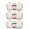 Antique white baby yarn skeins, 3-pack in soft acrylic for knitting and crochet