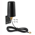 Black cylindrical WiFi wall-mount antenna with coax cable and gold connector