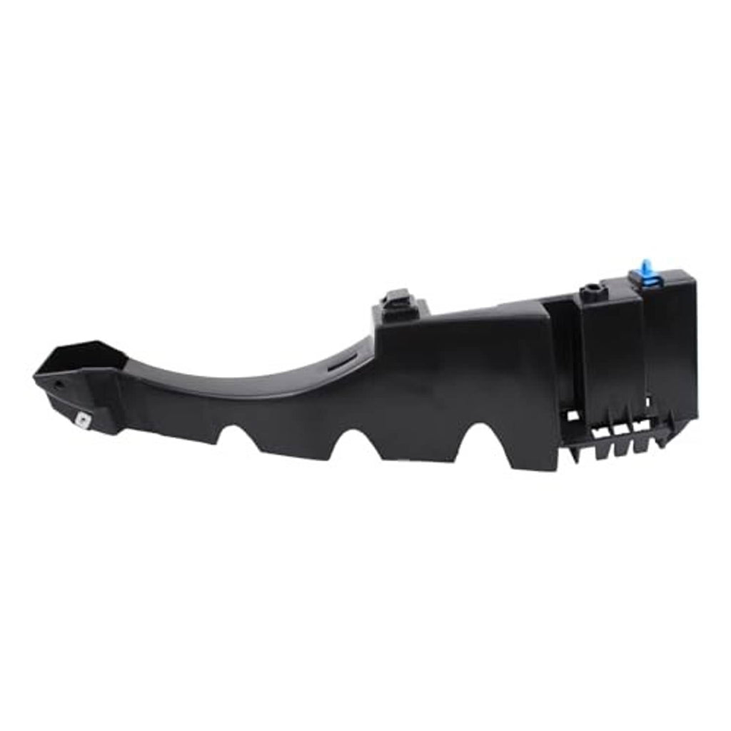 Black curved rear driver-side bumper bracket with blue connector and mounting points