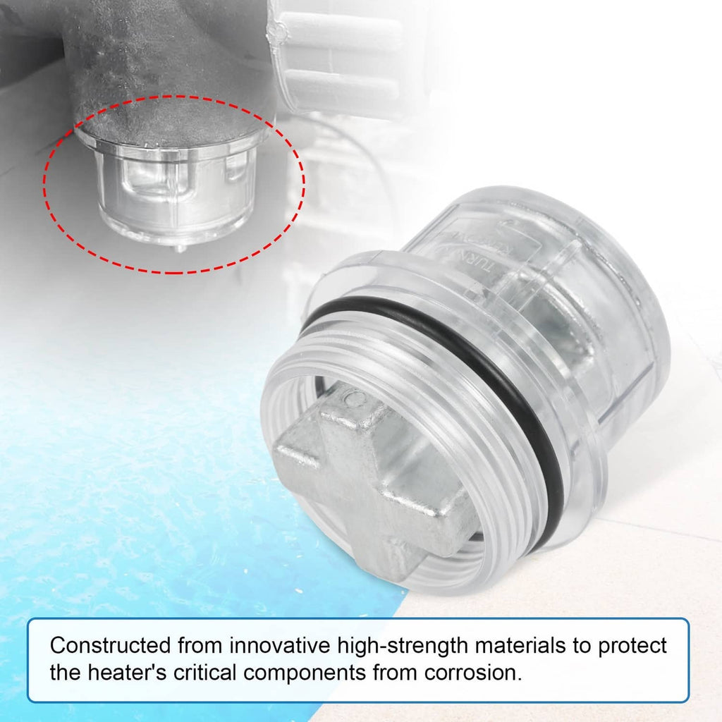 Clear heater shield assembly with protective housing, black ring, and mounting flange