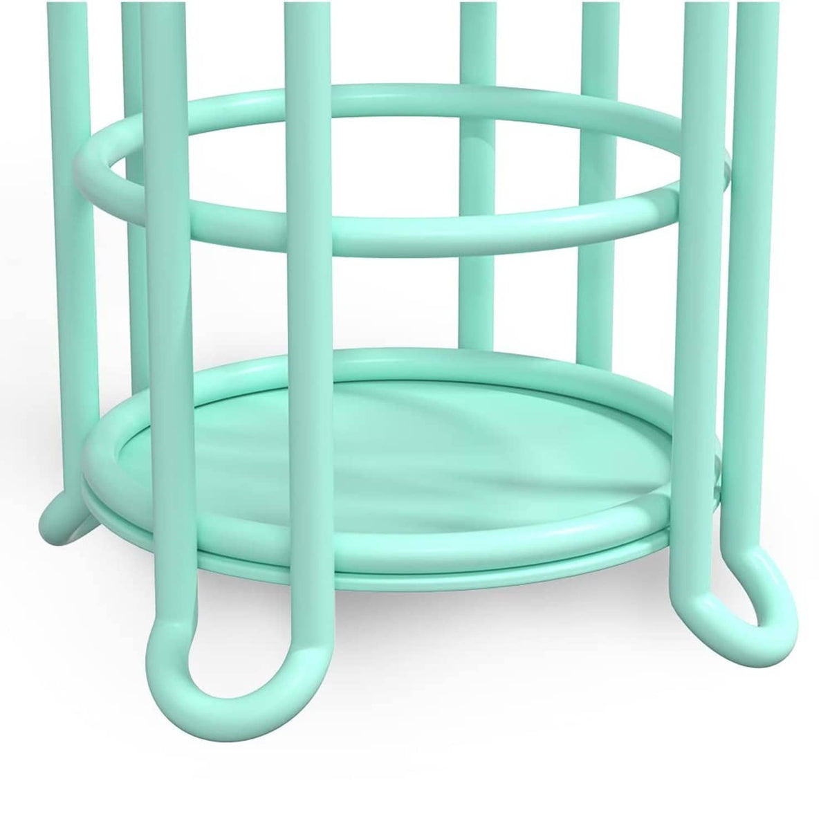 Mint toilet paper roll holder stand close-up of circular roll base ring