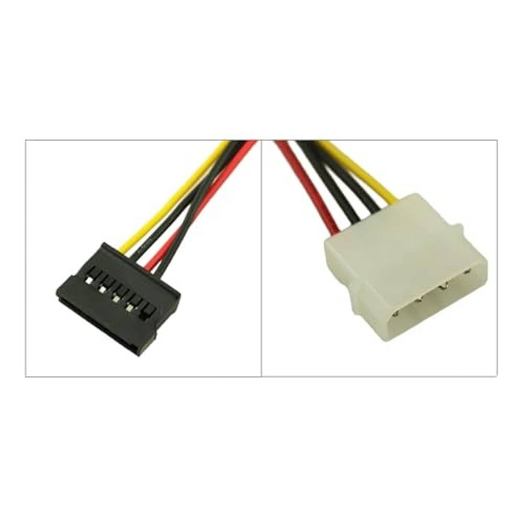 IDE to SATA power adapter cable connectors: black header and white SATA plug, wired